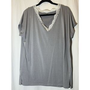Unbranded‎ V-Neck T-Shirt With Lace Detail. Size Extra Large. AA26